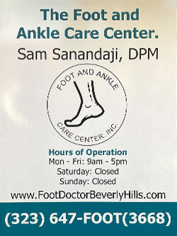 Foot Doctor, Podiatrist in the Los Angeles County, CA: Los Angeles, Beverly Hills, Culver City, Santa Monica, Marina Del Rey, Inglewood, Thousand Oaks, Burbank, Glendale, Pasadena, Malibu areas